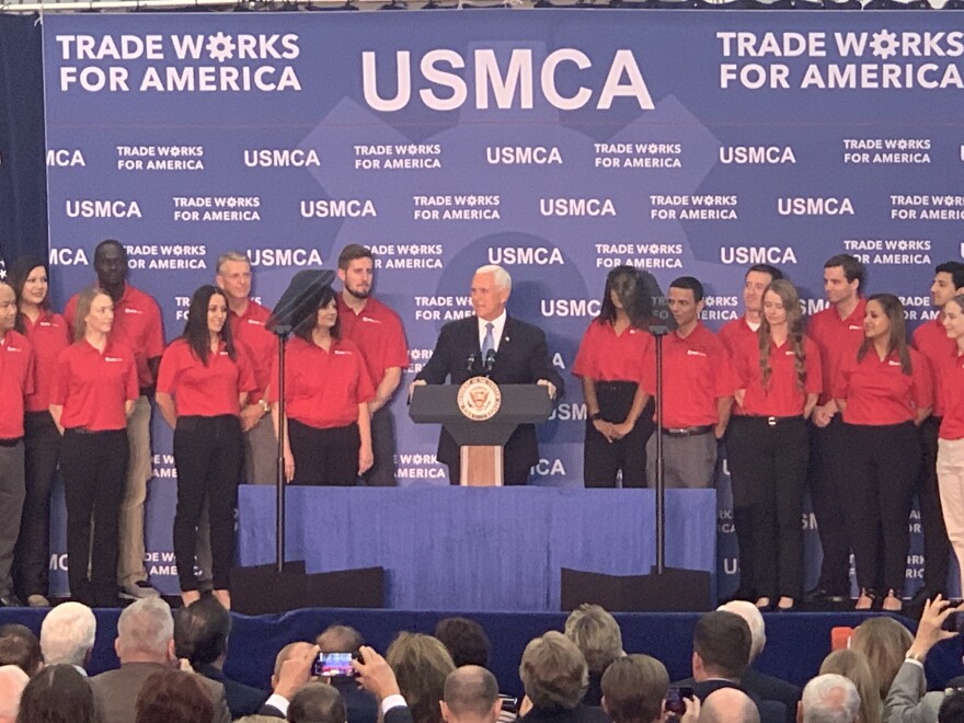 Photo of VP Pence on stage.