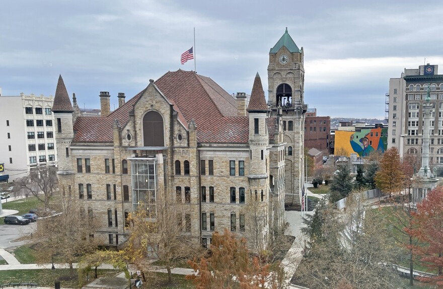 The Lackawanna County Courthouse is seen in this file photo. County officials announced Friday, July 17, 2026 that The Lackawanna County Government Center, Brixx and Gateway Buildings, Department of Health and the Courthouse are closed due to the water main break in the downtown area.