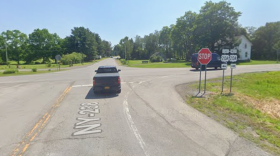 The intersection of Hermitage Road and U.S. Route 20A.
