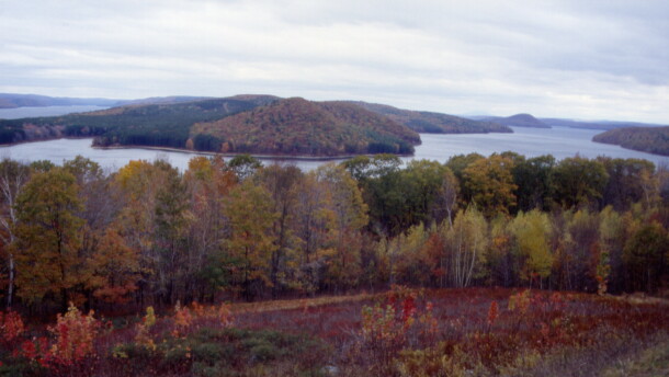 A view of the Quabbin Reservoir from the Enfield lookout (Ware,Mass.). Photo taken September, 1992.