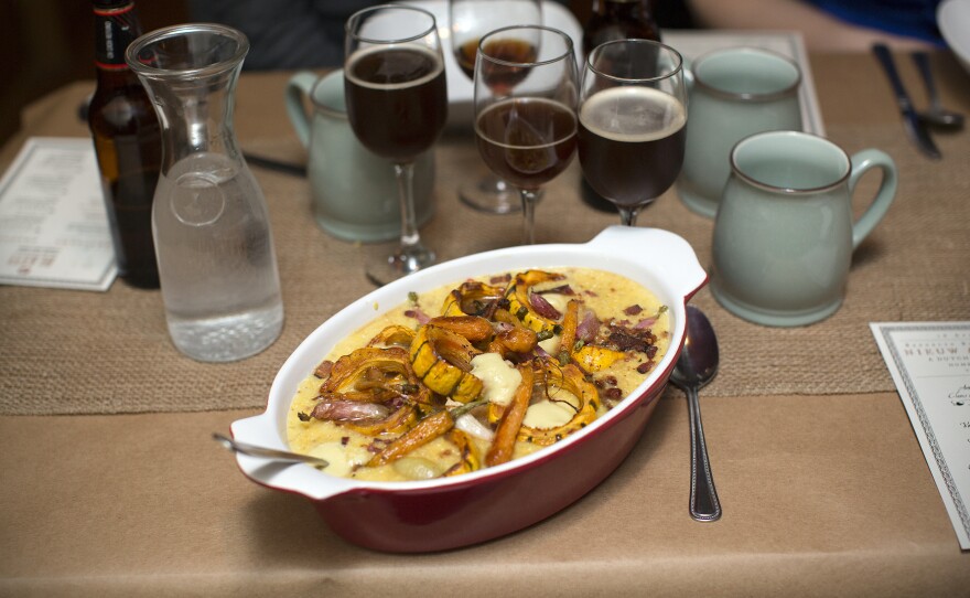 This Dutch hot pot includes roasted vegetables native to New York and smoked salt pork in a cornmeal porridge inspired by Lenape Indian cooking.