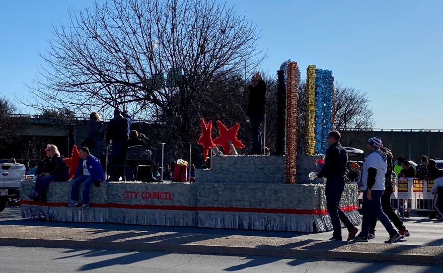 Members of the Dallas City Council participate in the city's MLK Jr. Day Parade. 