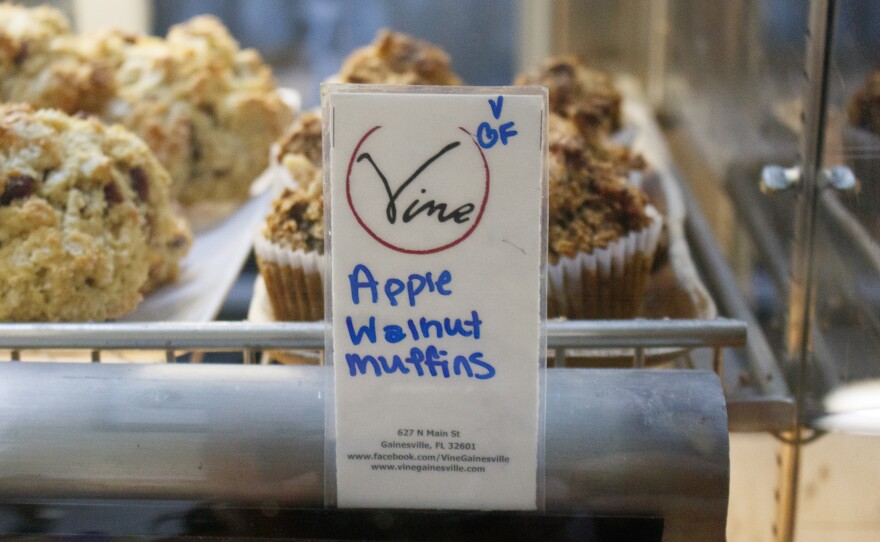 Vegan apple walnut muffins at Vine Sourdough Bakery in Gainesville, Fla., Friday, May 29, 2026.