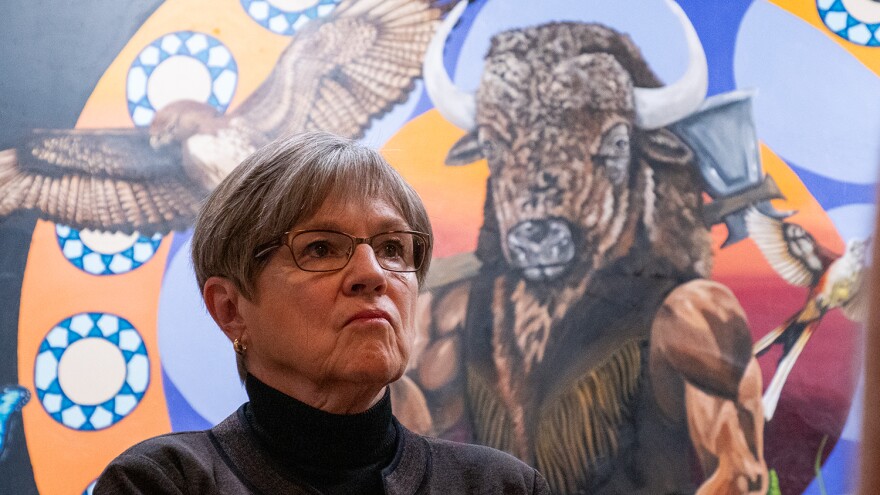 Kansas Gov. Laura Kelly tours the Axe Shedd during an April 25, 2024, visit to Emporia.