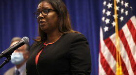 New York State Attorney General Letitia James speaks during a press conference announcing a lawsuit to dissolve the NRA in New York City.