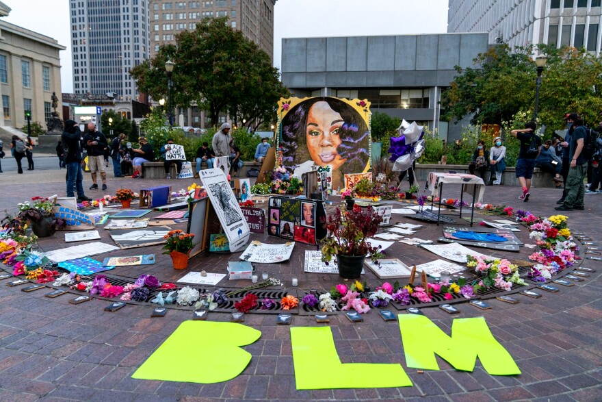 The Breonna Taylor Memorial at Jefferson Square Park in September of 2020.