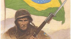 A poster for the Brazilian army unit known as The Smoking Cobras that helped defeat the Nazis in Italy during World War II.