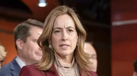 Rep. Mikie Sherrill, D-N.J., speaks during a news conference on Capitol Hill, Feb. 13, 2024, in Washington.