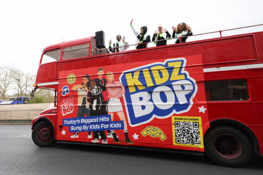 Kids attend the Kidz Bop Never Stop Live tour on April 03, 2024 in London, England. (Tristan Fewings/Getty Images for Kidz Bop)