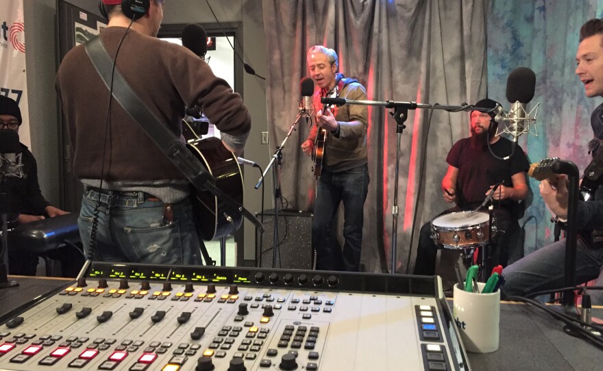 JD McPherson performing in studio