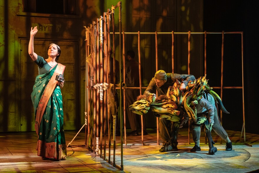 David Greene, Playhouse Square's senior vice president for programming, said the technical effects in "Life of Pi" were "jaw-dropping." Salma Qarnain (left), Rowan Magee and puppeteer Celia Mei Rubin star in the Tony-winning production.