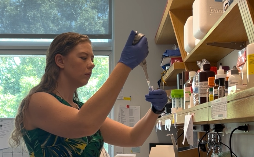 Helen Rueckert is a PhD candidate at Duke University. She's set to graduate this year and worries impending federal funding cuts could cost her a postgrad research position.