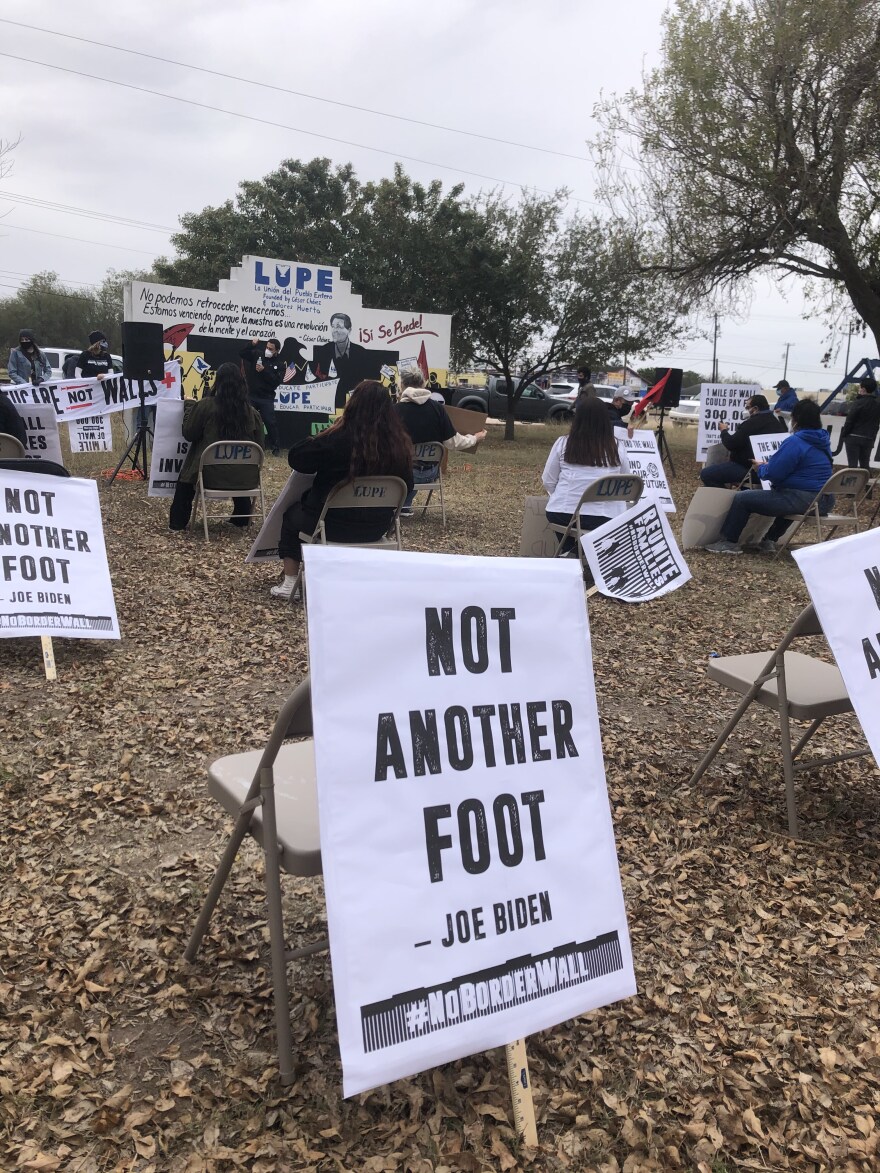 Activists from Laredo and the Rio Grande Valley held counter-rally to Trump's Alamo visit at the headquarters of La Unión del Pueblo Entero in San Juan.