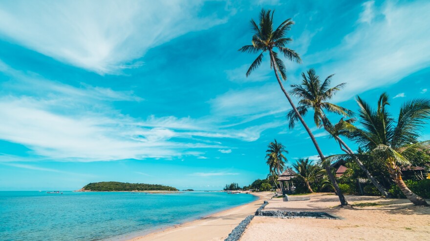 A beach in the Caribbean island nation of Barbados