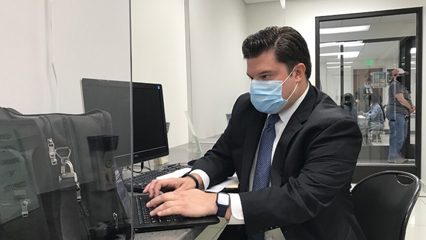 Brandon Beeler, housing law center director for Indiana Legal Services, offers legal services to renters facing eviction filings in a Lawrence Township court.