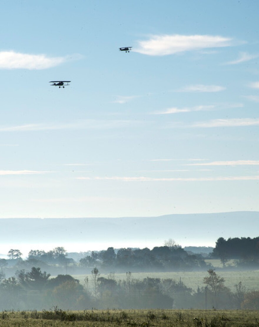 Two Nieuports on dawn patrol