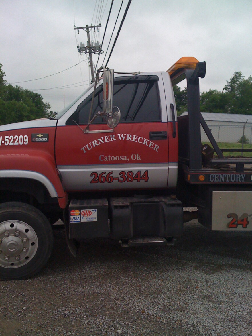 A Turner Wrecker Truck ready to load a donation to the Catoosa Fire Department.