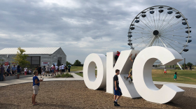 Democratic candidates and supporters gather for a Democratic Unity picnic at the Wheeler Ferris Wheel grounds in Oklahoma City.