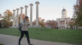 Students walk along on the campus of University of Missouri. (Michael B. Thomas/Getty Images)