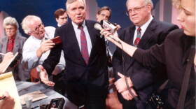 Gov. Lawton Chiles speaks about the reorganization of HRS department in Tallahassee, Florida (1991).
