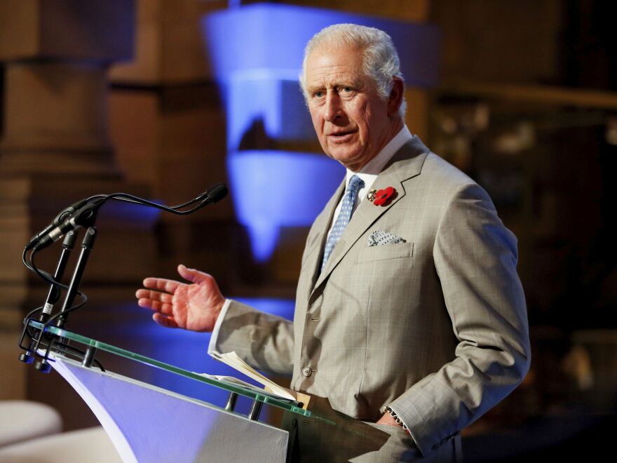 Britain's Prince Charles speaks during a reception for the Chief Negotiators of COP26 in Glasgow, Scotland, in November. After spending much of his adult life in the shadow of Queen Elizabeth II, Prince Charles has taken on a greater public role in recent years.