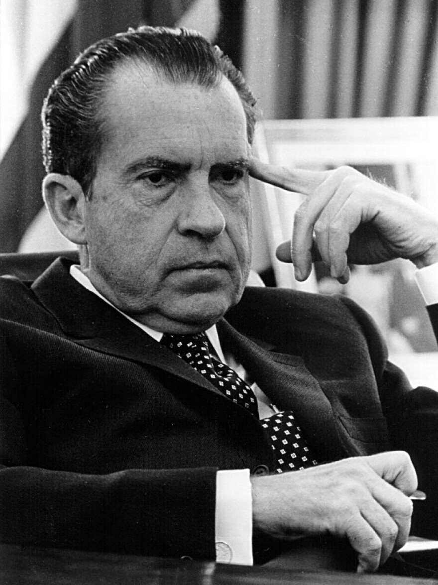 President Richard Nixon in the Oval Office on Feb. 19, 1970.