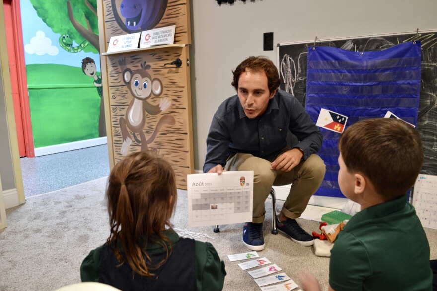 French immersion class at École Pointe-au-Chien