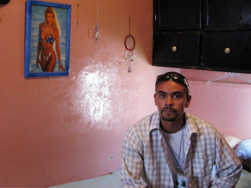 Manuel Garcia Cheparo is an inmate at Juarez municipal prison. Convicted of murder, he has served nearly 11 years. Garcia is a member of the Aztecas — a gang affiliated with the Juarez cartel. He says he got involved with the gang for money. "Youth has a hunger for things, for luxuries," he says.