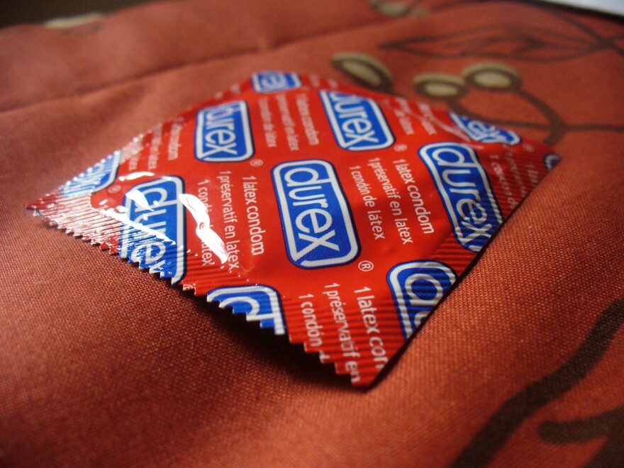 a condom in package