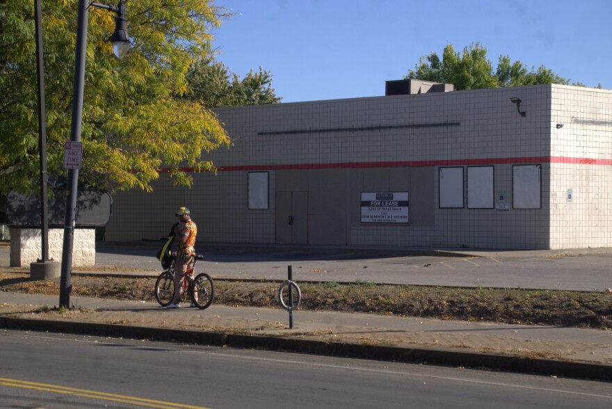 The former Rite-Aid on North Clinton has become a hub for the homeless seeking a place to camp, and for drug activity, LeBron-Harris said.