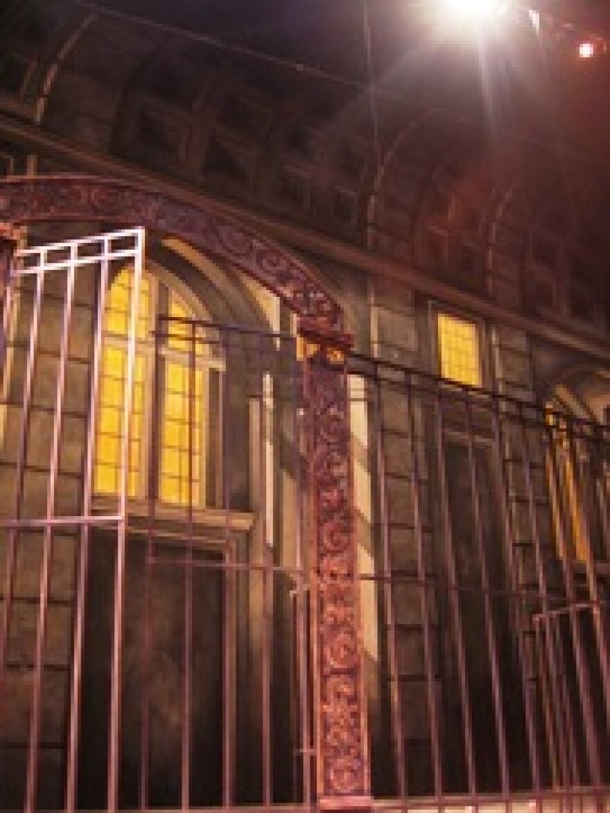 On the set of Lyric Opera of Kansas City's production of "Tosca."