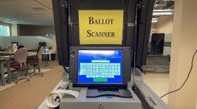 A Davis County ballot scanner on Sept. 14, 2022.