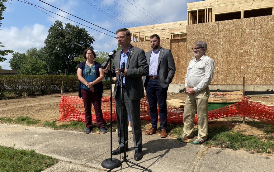 South Bend Mayor James Mueller introduced the city's plans to encourage infill housing development at a press conference on Monday, Aug. 29.