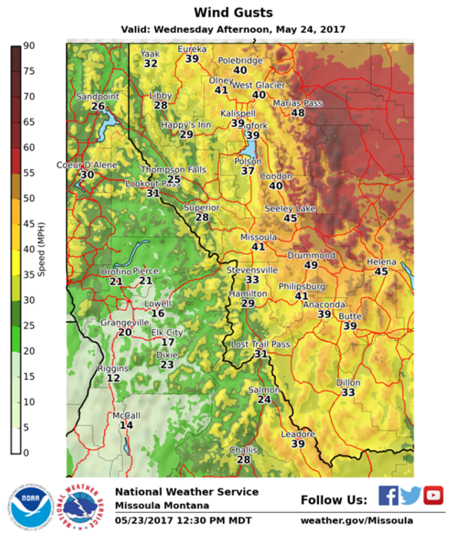 Wednesday Will Be 'Exceptionally Windy' In Western Montana, Weather ...