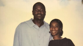 Greg Eskridge and his mother, Patricia, pose for a photo at visit back in the early 2000s.