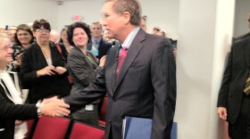Governor Kasich shakes hands with attendees after last year's State of the State speech 