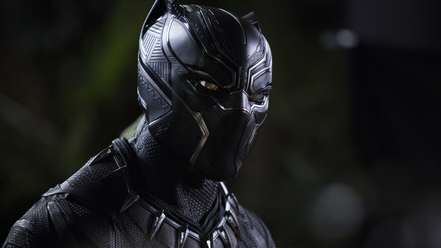 Chadwick Boseman as T'Challa in <em>Black Panther</em>.