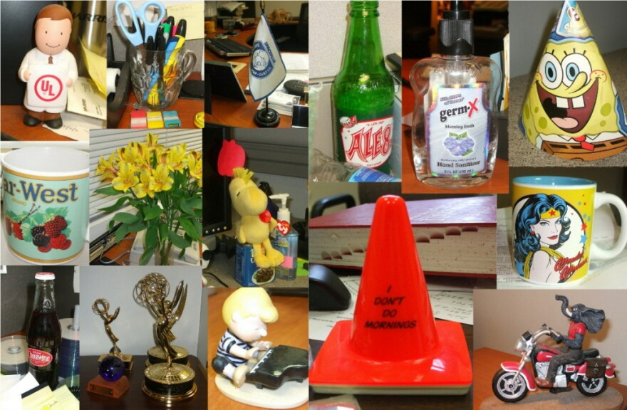 A variety of items on APR desks