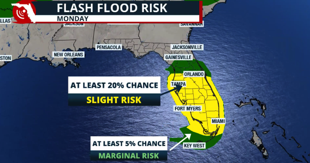 Flash flood risk for parts of Florida, with a chance for tropical storm ...