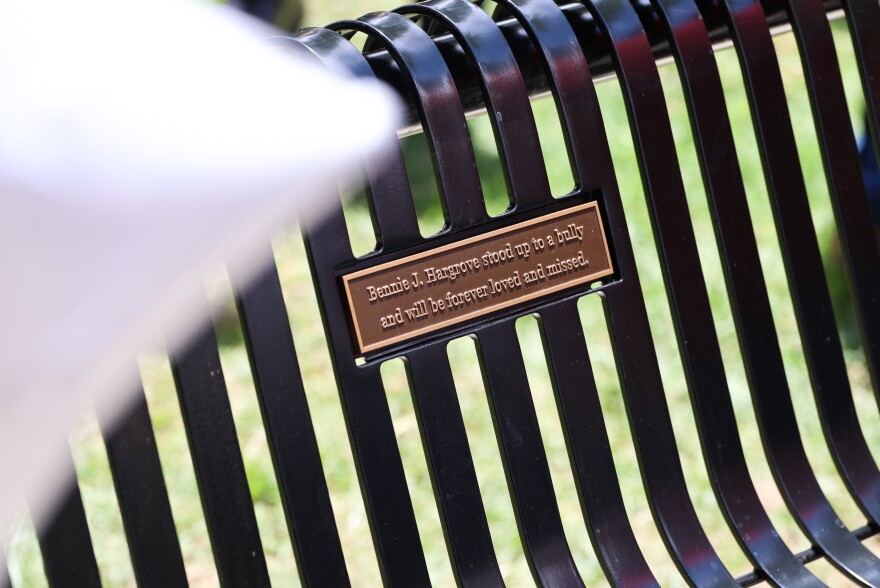 The bench dedicated to Bennie Hargrove