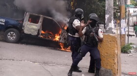 A Haiti street after a gang battle