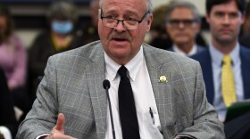 FRANKFORT, March 10, -- Rep. Phillip Pratt, R-Georgetown, presents House Bill 48, a bill that would increase the penalties for falsely reporting an incident that results in an emergency response, in the Senate Judiciary Committee. 