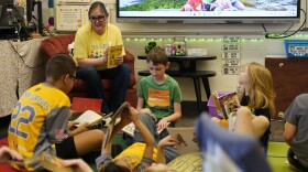 Mesick second-grade teacher Stephanie MacEachern reads with students during reading time on Feb. 19, 2026.