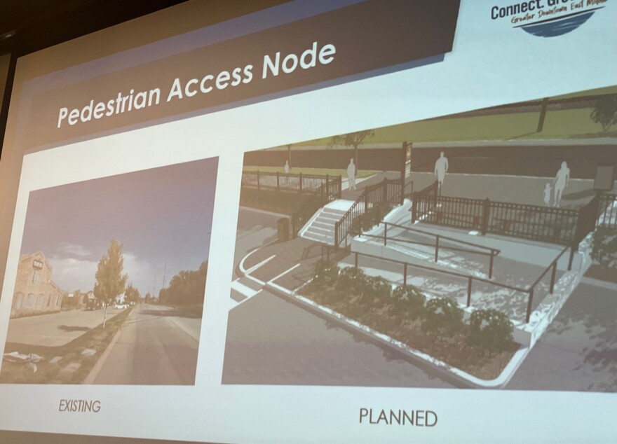 A new landscaped pedestrian access node is planned across The Rust Belt in downtown East Moline.