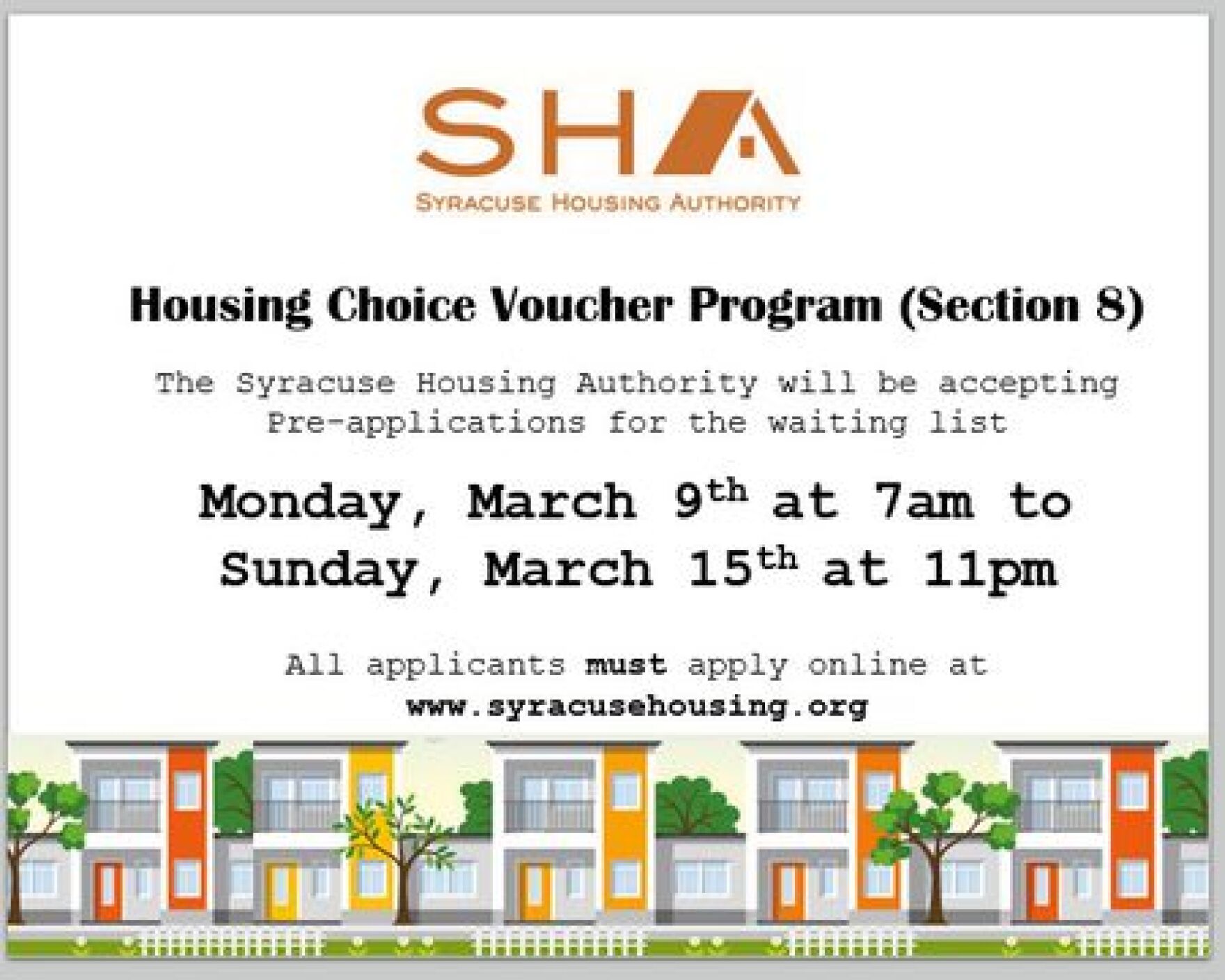 Syracuse Housing Authority ReOpens Section 8 Wait List for First Time