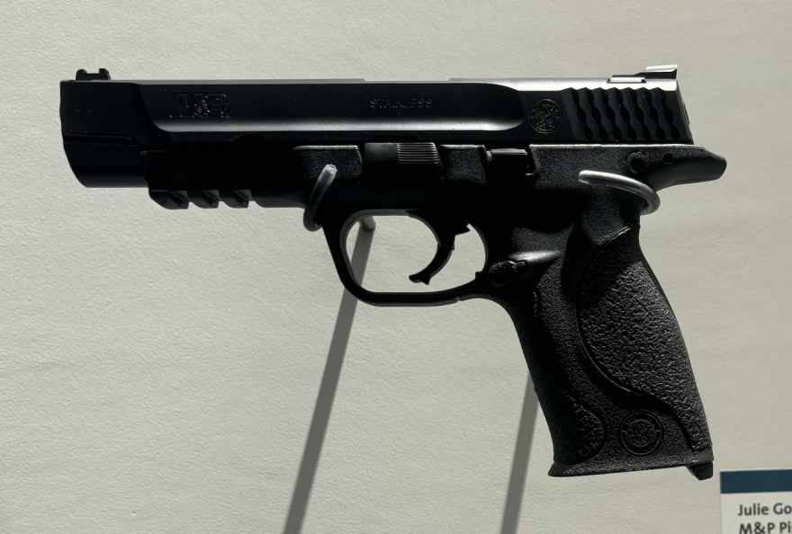 A pistol by a famous female shooting sports athlete can be found at the Cody Firearms Museum. 