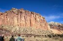Visitors at the Capitol Gorge Road Picnic Shelter at Capitol Reef National Park, Oct. 14, 2023. Even with the federal government shut down, Utah is stepping in to keep its five national parks open and support surrounding communities.