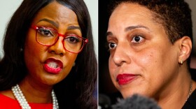 St. Louis Mayor Tishaura Jones, left, has said St. Louis Circuit Attorney Kim Gardner, right, has "lost the trust of the people" after a tragic accident over the weekend caused by someone Gardner's office failed to prosecute.