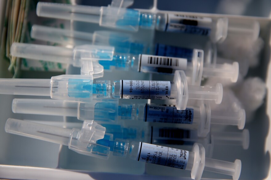 Vaccine-makers are readying 190 million doses of the flu vaccine for deployment across the U.S. this fall — 20 million more doses than in a typical year. A nasal spray version will be available, as well as shots. [Justin Sullivan / Getty Images]