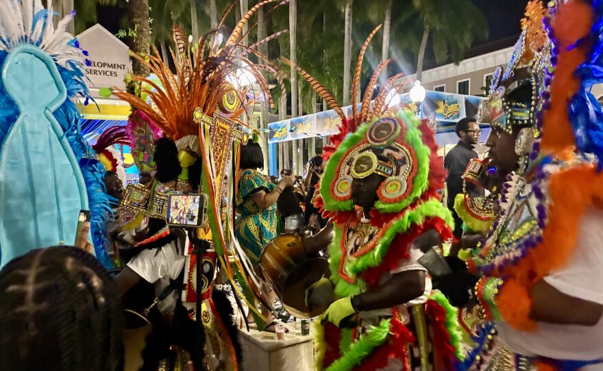 Junkanoo musicians preform during Goombay celebrations